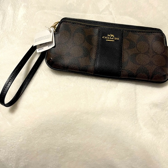 Coach Handbags - NWT black and brown Coach dual wallet